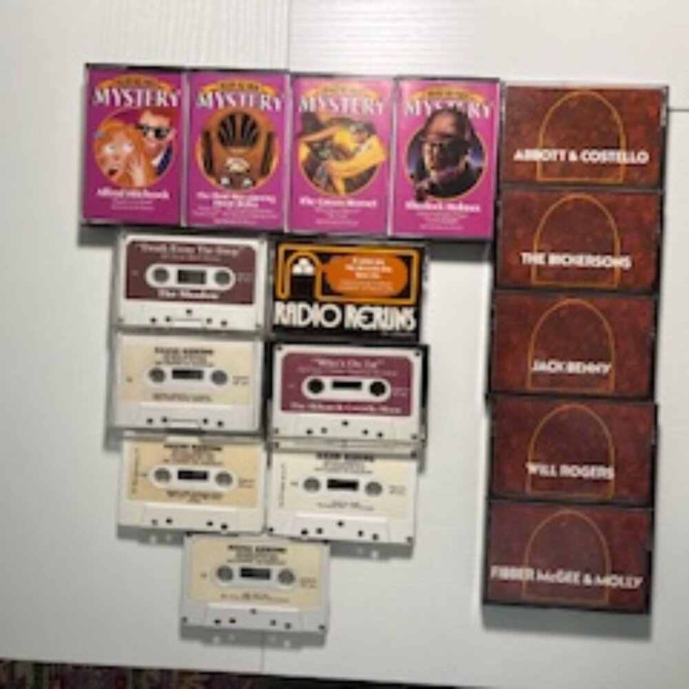 16 Vintage Radio Show cassettes - variety of titles and genres - Radio Reruns+
